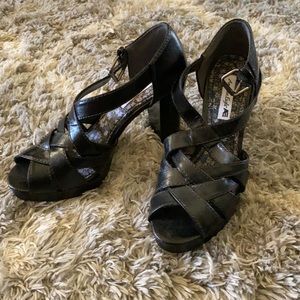Black open toed heals